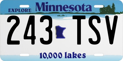 MN license plate 243TSV