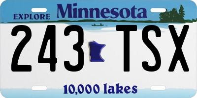 MN license plate 243TSX