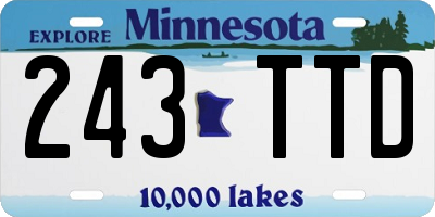 MN license plate 243TTD