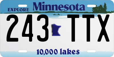 MN license plate 243TTX