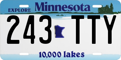MN license plate 243TTY