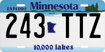 MN license plate 243TTZ