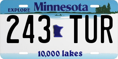 MN license plate 243TUR