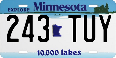 MN license plate 243TUY