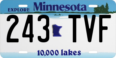 MN license plate 243TVF