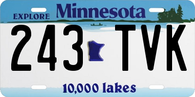 MN license plate 243TVK