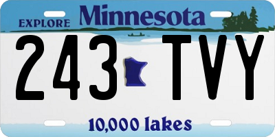 MN license plate 243TVY