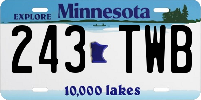MN license plate 243TWB