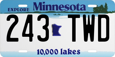 MN license plate 243TWD