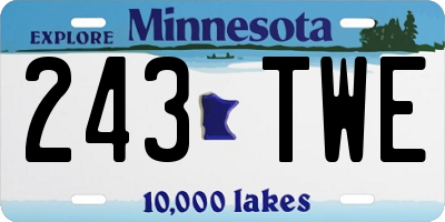 MN license plate 243TWE