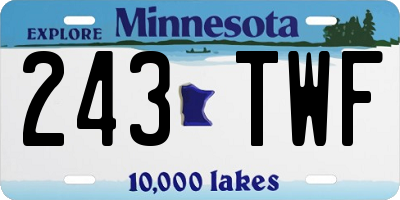 MN license plate 243TWF