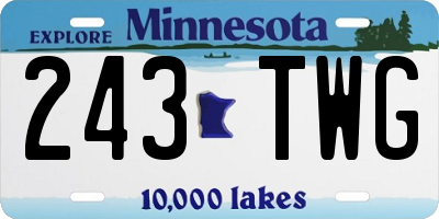MN license plate 243TWG