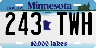 MN license plate 243TWH