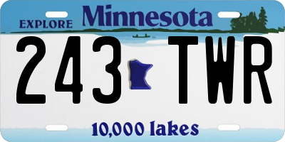 MN license plate 243TWR