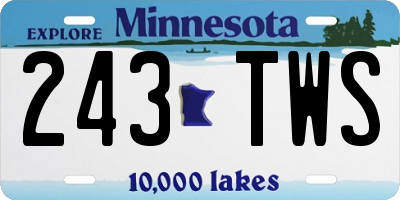 MN license plate 243TWS