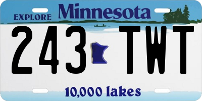 MN license plate 243TWT