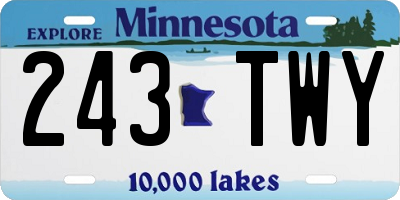MN license plate 243TWY