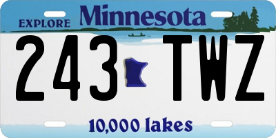 MN license plate 243TWZ