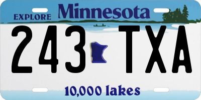MN license plate 243TXA