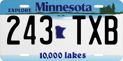 MN license plate 243TXB
