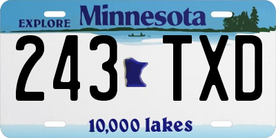 MN license plate 243TXD