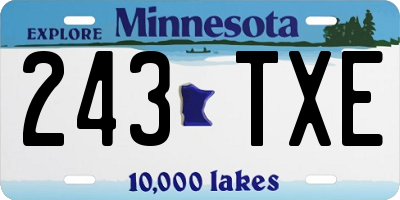 MN license plate 243TXE