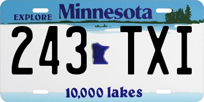 MN license plate 243TXI