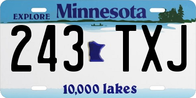MN license plate 243TXJ