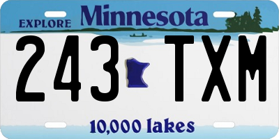 MN license plate 243TXM