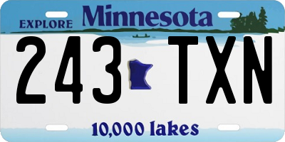 MN license plate 243TXN