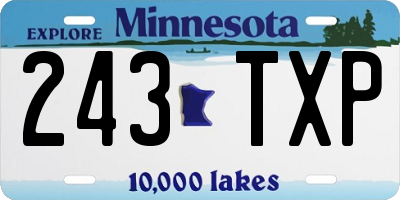 MN license plate 243TXP