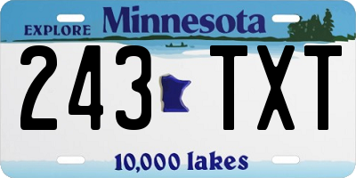 MN license plate 243TXT