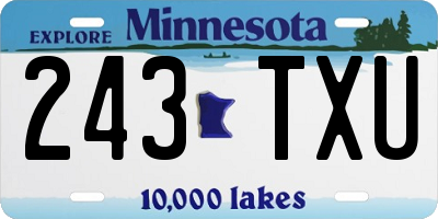 MN license plate 243TXU