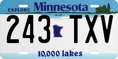 MN license plate 243TXV