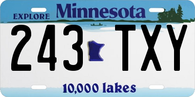 MN license plate 243TXY