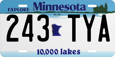 MN license plate 243TYA