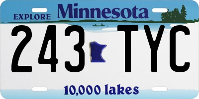 MN license plate 243TYC