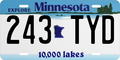 MN license plate 243TYD