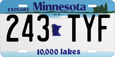 MN license plate 243TYF