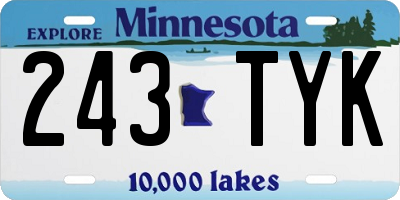 MN license plate 243TYK