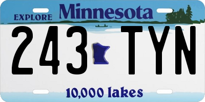 MN license plate 243TYN