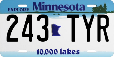 MN license plate 243TYR