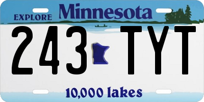 MN license plate 243TYT