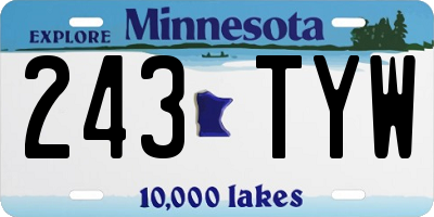 MN license plate 243TYW