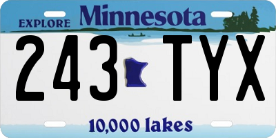 MN license plate 243TYX