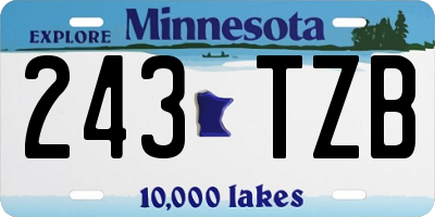MN license plate 243TZB