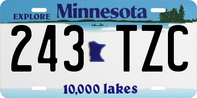 MN license plate 243TZC