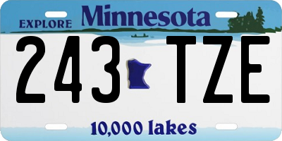 MN license plate 243TZE