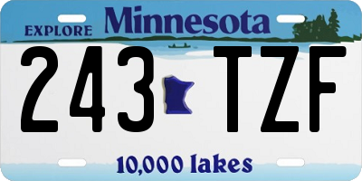MN license plate 243TZF