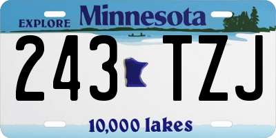 MN license plate 243TZJ
